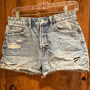 Zara Women's Blue Jean Shorts Distressed Frayed Size USA 4; EUR 36